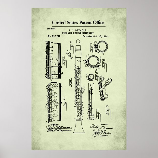 US-Patent - Klarinette Poster (Vorne)
