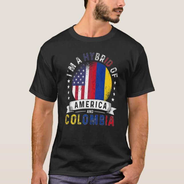 US Patriot Colombia Flag American Colombian Grown T-Shirt (Vorderseite)