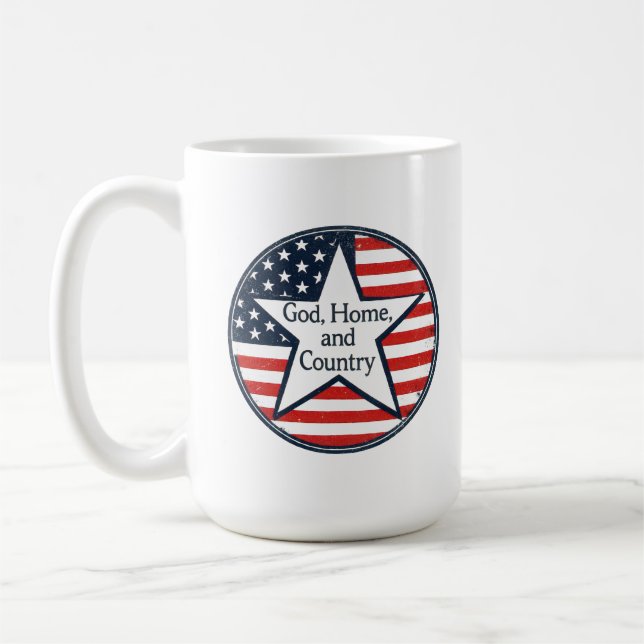 US-Patriot-Logo "God Zuhause Country" US-Flagge Re Kaffeetasse (Links)