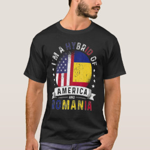 US Patriot Romania Flagge Amerikanische Rumänische T-Shirt