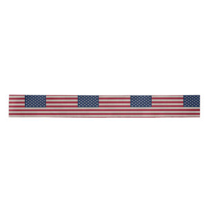 US Patriotic American Flag Linen Fabric Satinband