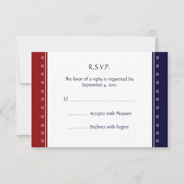 US Patriotic Military Invest UAWG Card RSVP Karte (Vorderseite)