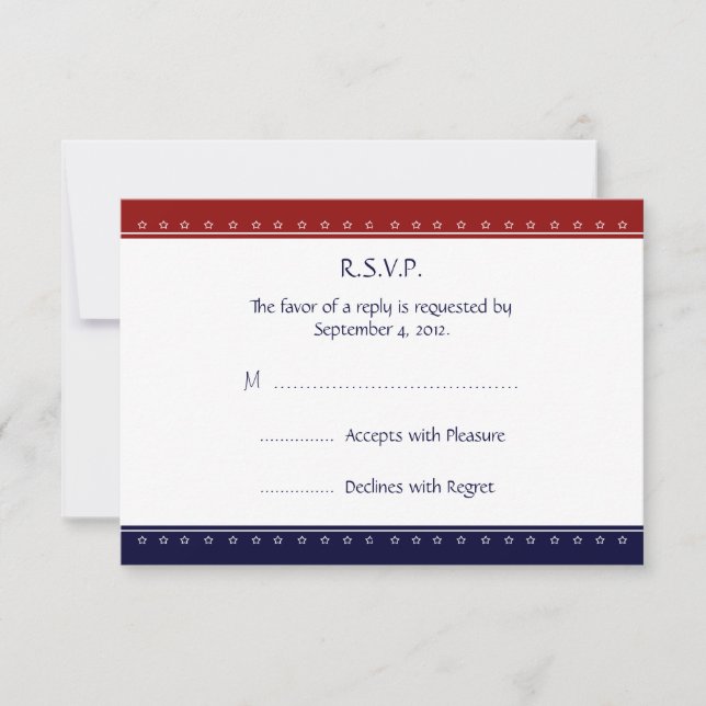 US Patriotic Military Invest UAWG Card RSVP Karte (Vorderseite)