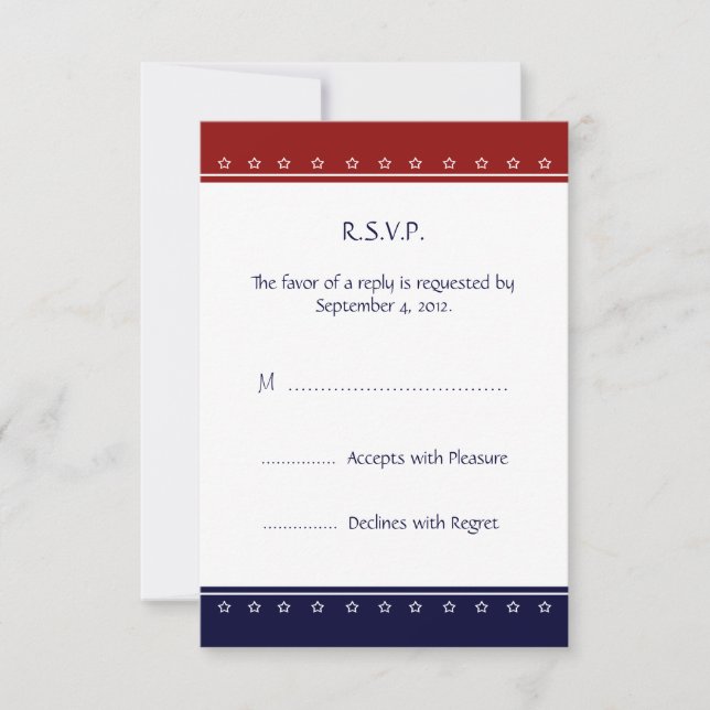 US Patriotic Military Invest UAWG Card RSVP Karte (Vorderseite)