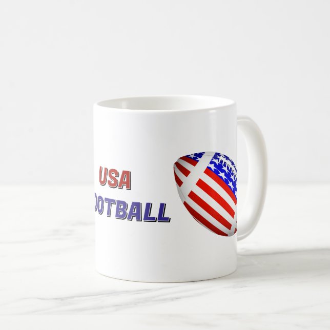 US-Patriotischer Fußball Kaffeetasse (VorderseiteRechts)