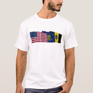 US-, Pennsylvania- und Pittsburgh-Flaggen T-Shirt