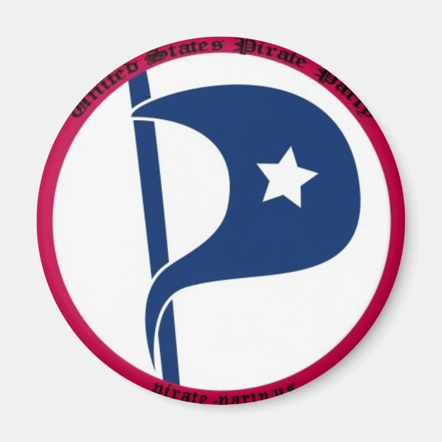 US Pirate Party Magnet (Vorne)