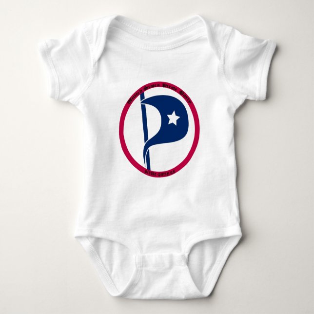 US-Piraten-Party Baby Strampler (Vorderseite)