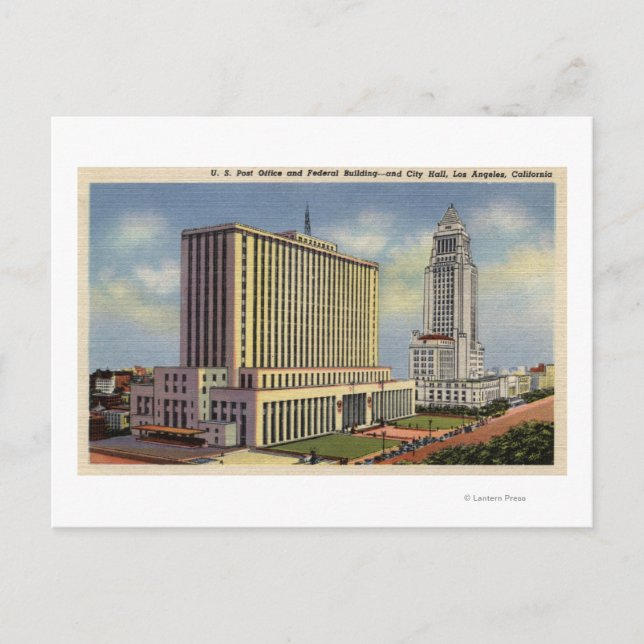 US Post, Rathaus und Bundesstaatliches Gebäude Postkarte (Vorderseite)