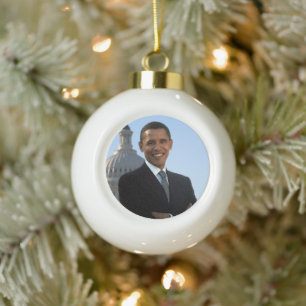 US-Präsident Barack Obama als US-Senator Keramik Kugel-Ornament