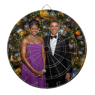 US-Präsident Barack Obama auf Weihnachtskarte Dartscheibe