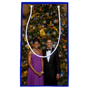 US-Präsident Barack Obama auf Weihnachtskarte Kleine Geschenktüte