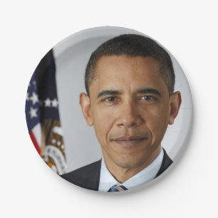 US-Präsident Barack Obama im Weißen Haus Pappteller