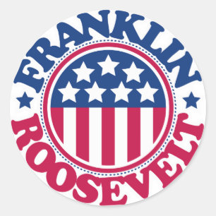 US Präsident Franklin Roosevelt Runder Aufkleber