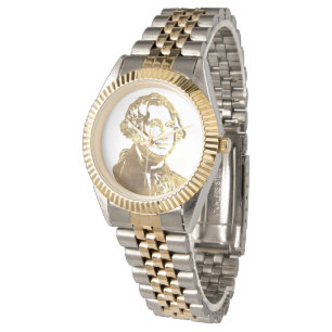 US-Präsident George Washington Portrait Gold Armbanduhr