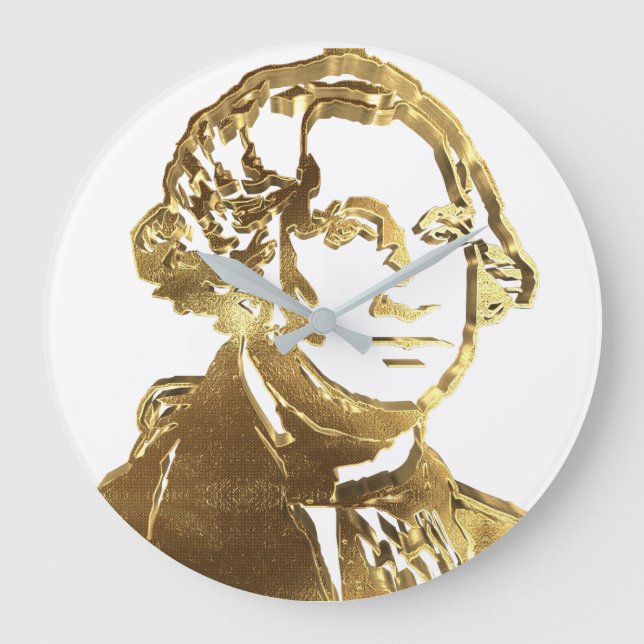 US-Präsident George Washington Portrait Gold Große Wanduhr (Vorderseite)