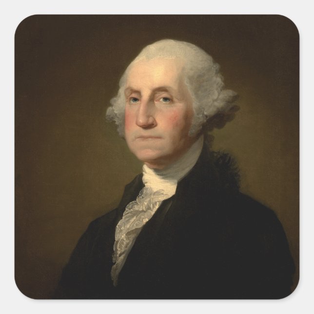 US-Präsident George Washington Quadratischer Aufkleber (Vorderseite)