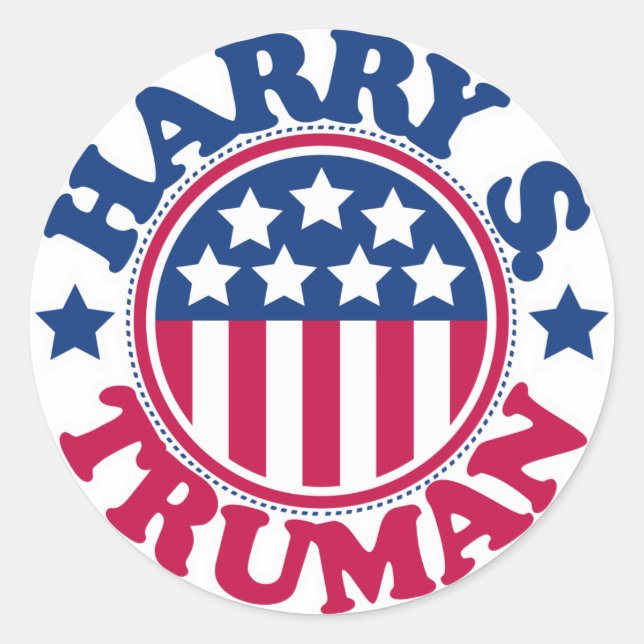 US-Präsident Harry S Truman Runder Aufkleber (Vorderseite)