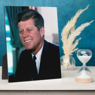 US-Präsident John F. Kennedy im Oval Office Fotoplatte