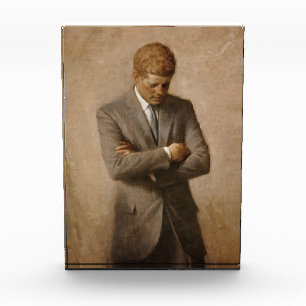US-Präsident John Kennedy Gemaltes Porträt Fotoblock