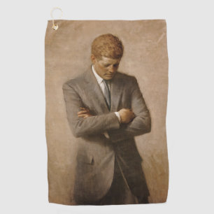 US-Präsident John Kennedy Porträt gemalt Golfhandtuch