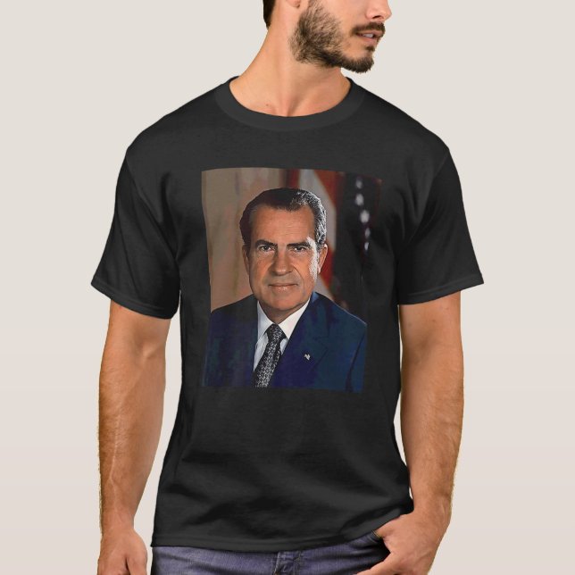 US-Präsident Richard Nixon Portrait T-Shirt (Vorderseite)