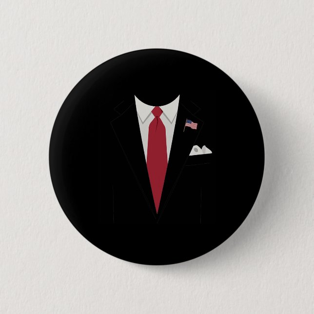 US-Präsident Trump Anzug Einfaches Halloween-Kostü Button (Vorderseite)
