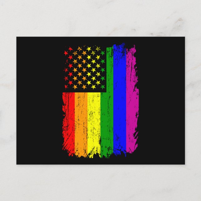 US RAINBOW FLAG LGBT Pride Month LGBTQ Rainbow Postkarte (Vorderseite)