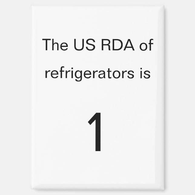 US RDA Minimalist Kühlschrank Magnet (Vorderseite)