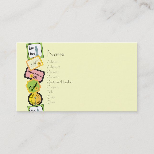 US-Reisedesign Visitenkarte (Vorderseite)