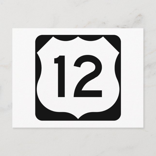 US-Route 12 Unterschrift Postkarte (Vorderseite)