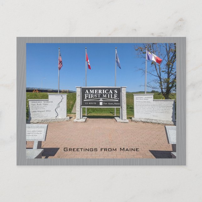 US Route 1: Amerikas erstes Milmonument Postkarte (Vorderseite)