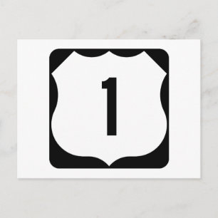 US Route 1 - Unterzeichnung Postkarte