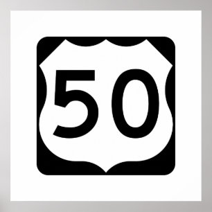 US Route 50 Unterschrift Poster