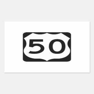 US Route 50 Unterschrift Rechteckiger Aufkleber