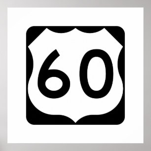 US Route 60 Unterschrift Poster