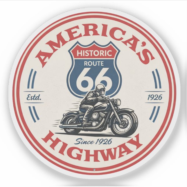 US Route 66 Die Mutterstraße historische Autobahn  Aufkleber (Vorderseite)