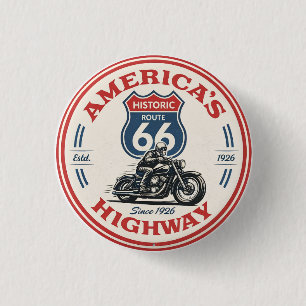 US Route 66 Die Mutterstraße historische Autobahn Button