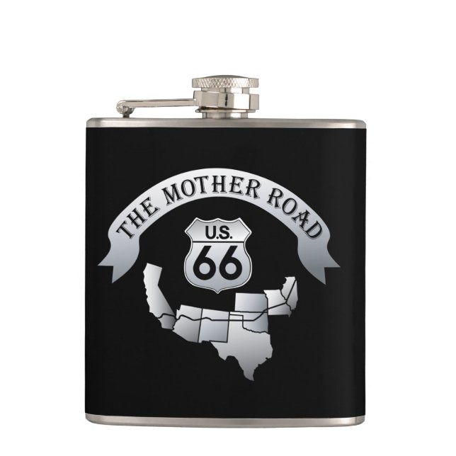 US-Route 66 Mother Road Liquor Flask Flachmann (Vorderseite)