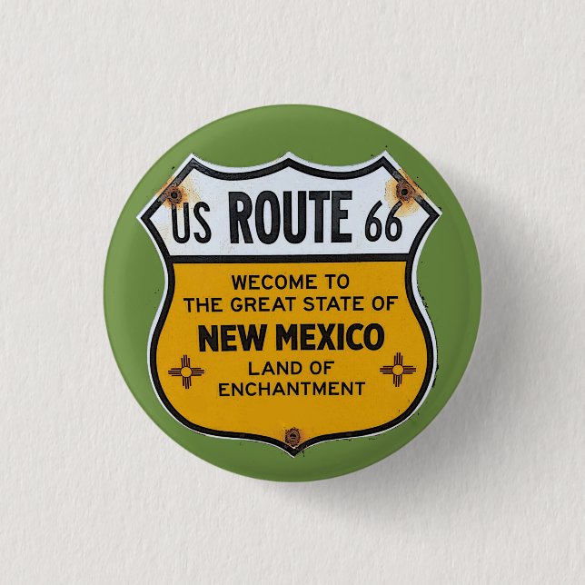 US Route 66 New Mexico Travel Pinback Button (Vorderseite)