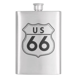 US Route 66 Steel Liquor Classic Flask Flachmann