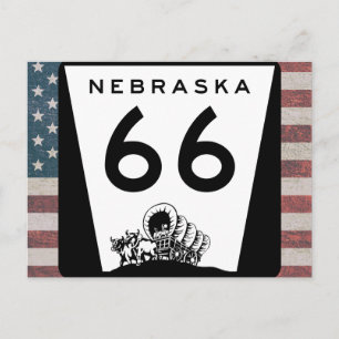 US Route 66 Travel Nebraska Zeichen Postkarte