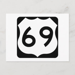 US-Route 69 Unterschrift Postkarte