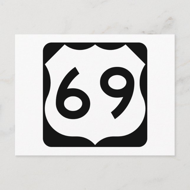 US-Route 69 Unterschrift Postkarte (Vorderseite)