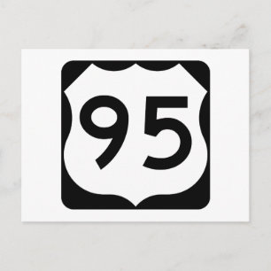 US-Route 95-Zeichen Postkarte
