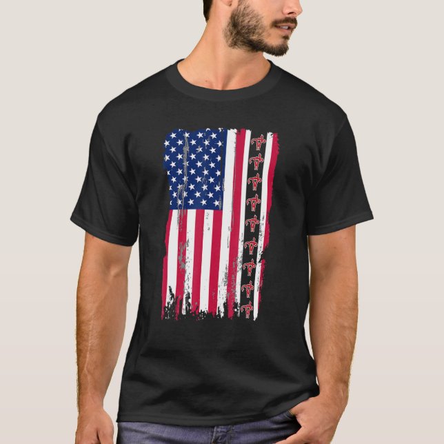 US sa Flag Uterus zeigt Middle Finger Feminist Pro T-Shirt (Vorderseite)