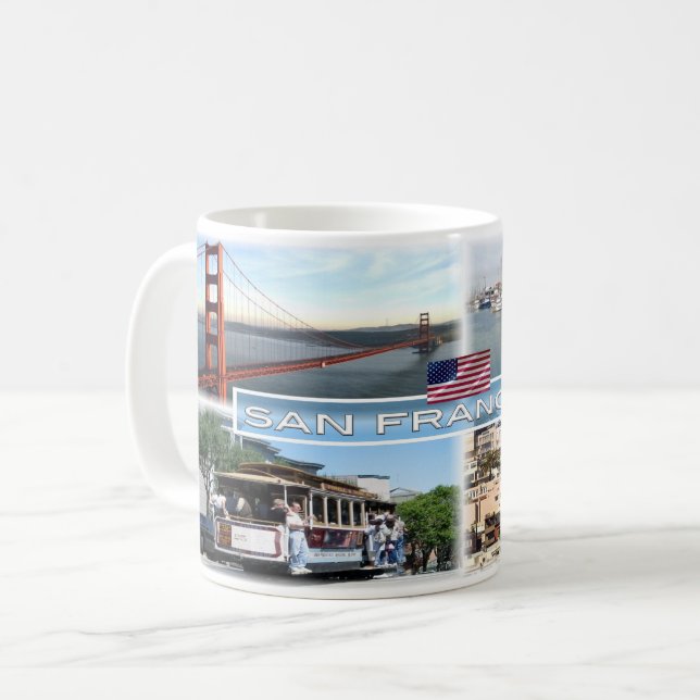US San Francisco - Golden Gate Bridge - Cable Car. Kaffeetasse (Vorderseite Links)