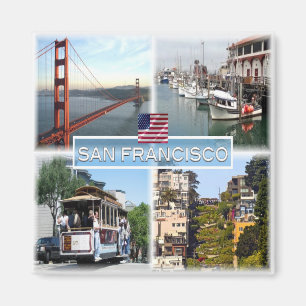 US San Francisco - Golden Gate Bridge - Cable Car. Magnet