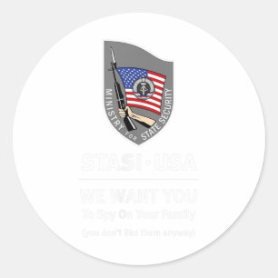 US Secret dachte Polizei DDR Überwachung Runder Aufkleber