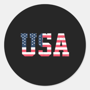 US Shirt Boy Men - Amerikaner 4. Juli Patriotic Runder Aufkleber